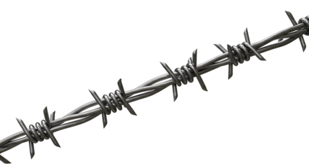 Barbed wires 3d rendering
