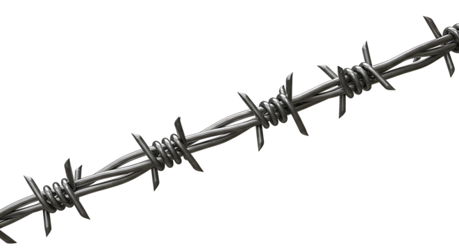 Barbed wires 3d rendering
