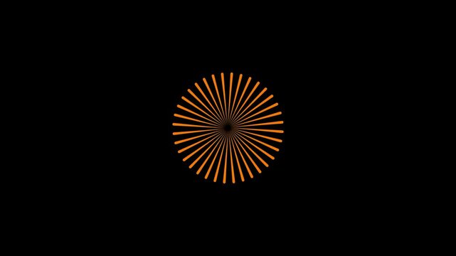 Abstract RED circular pattern is rotating. Radial Circle Reveal Spokes Animation. 4K animation