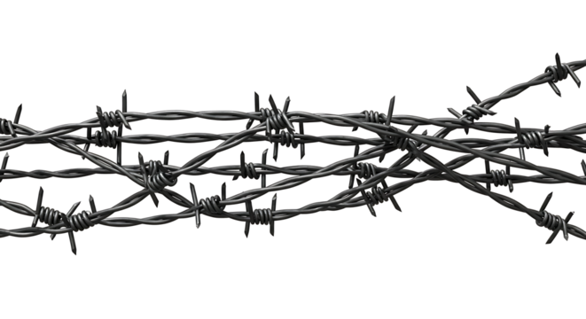 Barbed wires 3d rendering
