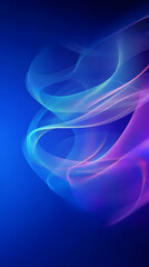 Abstract blue and purple smartphone wallpaper with curved lines and copy space