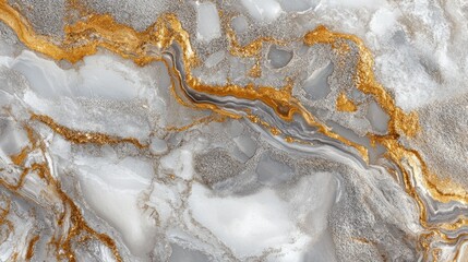 Abstract Gray and Gold Marble Texture Design