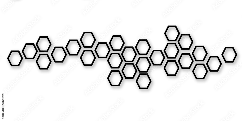 Wall mural abstract white and grey hexagon technology geometric pattern concept white background. use for templ