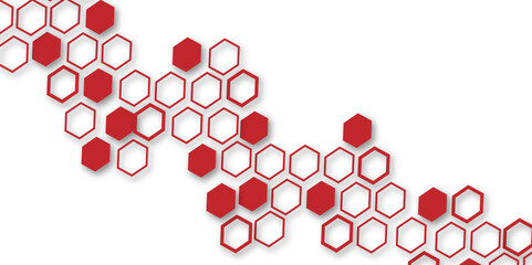 Abstract colourful hexagon technology geometric pattern concept white background. Use for template, wallpaper, website vector illustration.