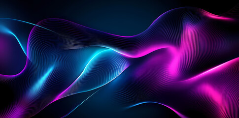 Fototapeta premium Abstract blue and purple smartphone wallpaper with curved lines and copy space