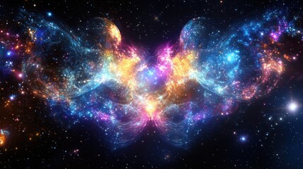 Naklejka premium Cosmic Butterfly Nebula Stellar Dust Cloudscape