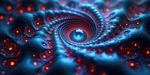 A mesmerizing abstract swirl of vibrant colors, representing depth and complexity, ideal for technology, science, or artistic projects.