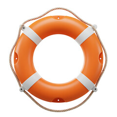 lifebuoy orange and white, 3d rendering
