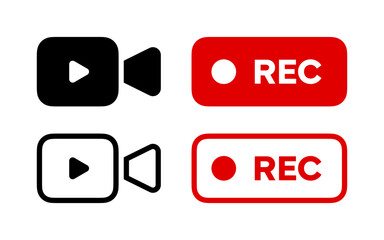 Fototapeta premium Video camera icons set. Video camera symbol