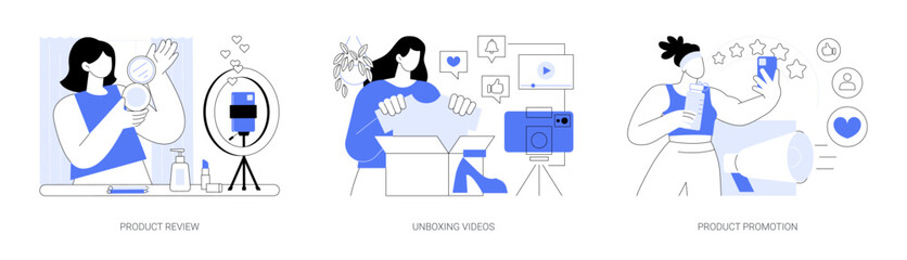 Influencer marketing isolated cartoon vector illustrations se