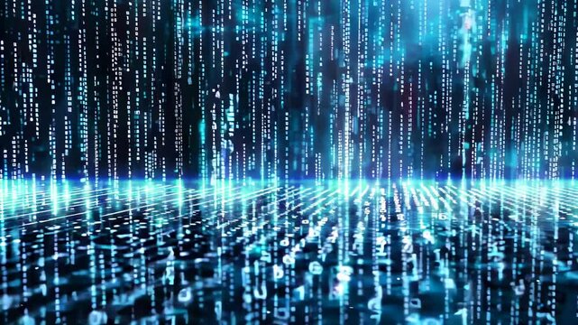 Abstract blue background with code