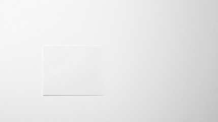 Blank white card mockup, minimal background, studio shot, design template