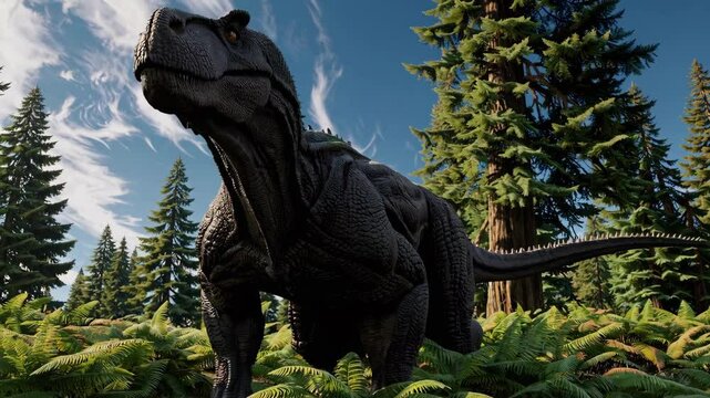 Carnotaurus dinosaur in the wilderness