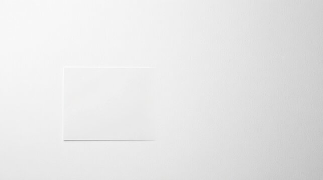 Blank white card mockup, minimal background, studio shot, design template
