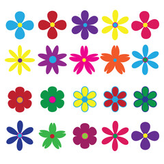 A set of vibrant and colorful floral vector collection