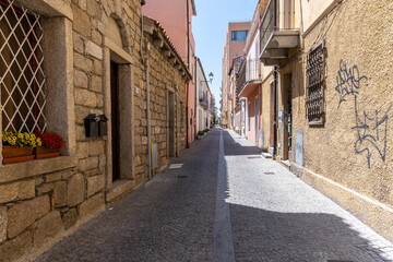 Olbia old town alleyway daytime no people