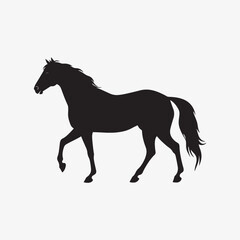 Obraz premium Minimalistic black silhouette icon horse