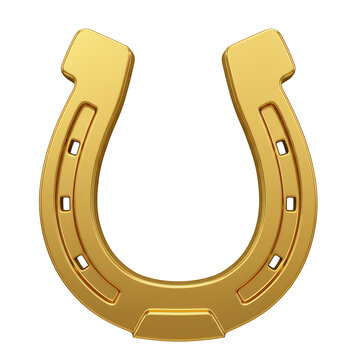 Golden horseshoe illustration 3d rendering
