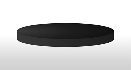 Black podium circle 3d Empty stage, product platform background, Vector illustration