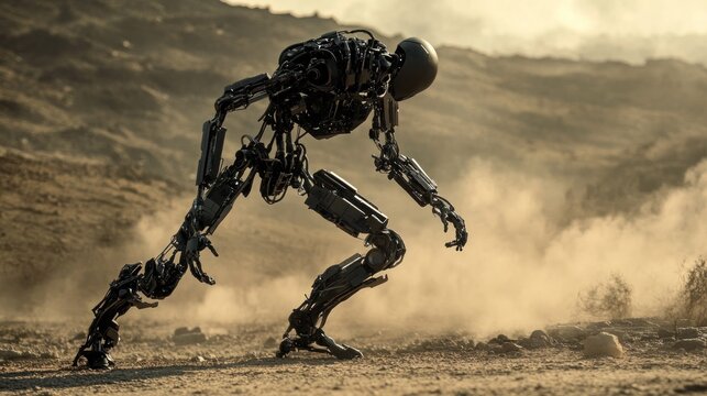 Terminator: Dark Fate -  A Futuristic Robot in a Desolate Landscape