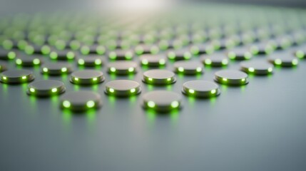 Elegant Quantum qubits floating in a grid pattern while AI generated holographic graphs and code lines appear in mid air glowing in neon blues and greens 