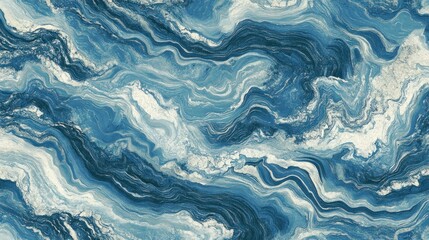 Obraz premium Abstract Blue Swirling Marble Texture Design