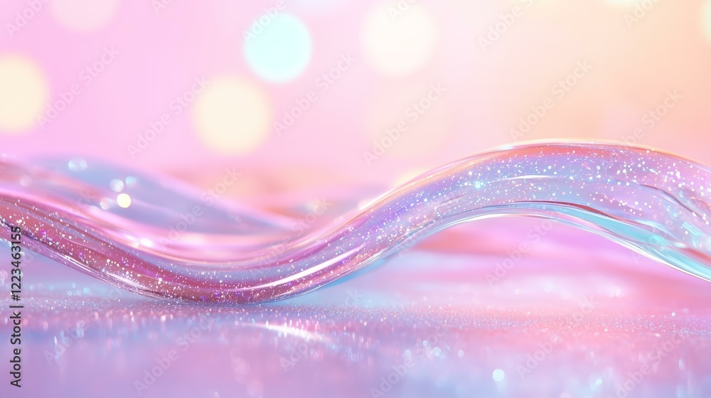 Canvas Prints glittering abstract waves on pastel bokeh background for elegant design inspiration
