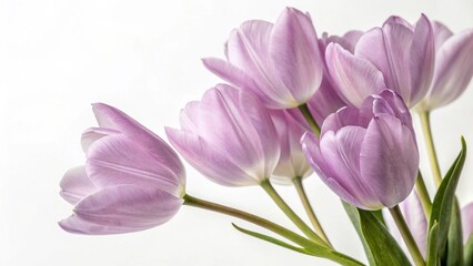Fototapeta premium purple tulips flowers on a white background