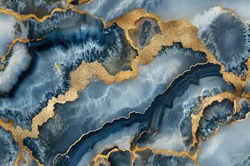 Fototapeta premium modern conceptual ocean- ART. Natural Luxury. Style incorporates the swirls of marble or the ripples of agate. Very beautiful blue paint with the addition of gold powder