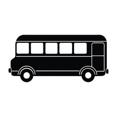 School Bus Icon Silhouette Vector High Quality Isolated Designs for Creative Projects