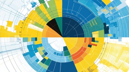 Obraz premium Abstract Colorful Circular Geometric Design Pattern