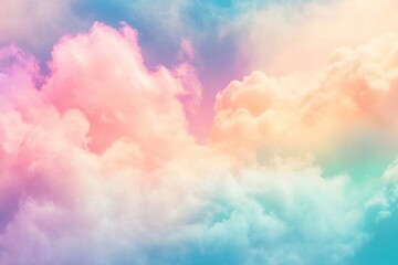 Fototapeta premium Pastel Cloudscape: A Dreamy, Colorful Sky Painting