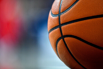 Closeup of a Basketball with a Blurred Out Background