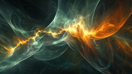 Obraz premium Abstract swirling energy forms with contrasting colors