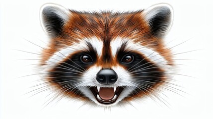 Obraz premium Majestic Raccoon Portrait: A Close-Up Digital Art Masterpiece