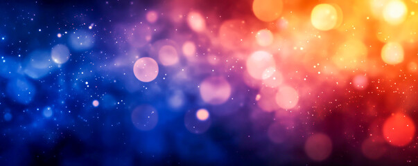 Abstract background with colorful bars and a photographic effect, including bokeh, motion blur, and depth of field, in shades of dark blue, orange, and purple with a gradient