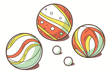 Colorful glass marbles, vibrant swirls, transparent spheres, cat's eye marbles, multicolored orbs, reflective surfaces, macro photography, bright colors, assorted sizes, nostalgic toys, smooth texture