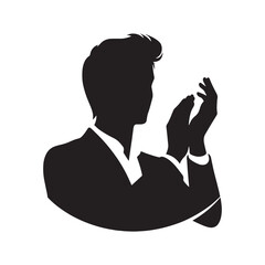 Silhouette of a clapping person for cheerful themes - clapping person silhouette - clapping person vector - clapping person illustration - applause silhouette - clapping vector
