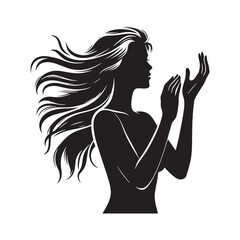 Silhouette design showing a clapping individual in motion - clapping person silhouette - clapping person vector - clapping person illustration - applause silhouette - clapping vector
