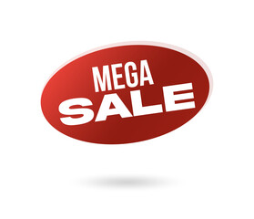 Mega sale label, Red mega sale label