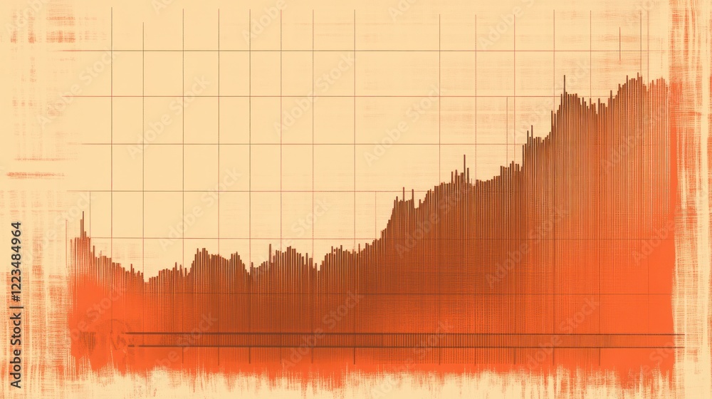 Poster abstract orange graph showing upward trend