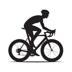 Obraz premium Silhouette of a person cycling for sports enthusiasts and athletes - person cycling silhouette - person cycling vector - person cycling illustration - cycling silhouette - cycling vector 