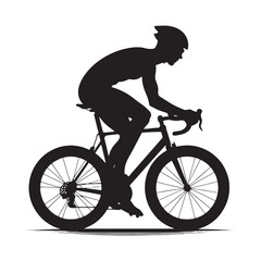 Obraz premium Person cycling silhouette for sports and cycling graphics - person cycling silhouette - person cycling vector - person cycling illustration - cycling silhouette - cycling vector 