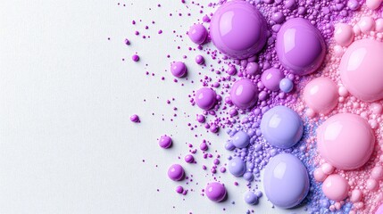 Pastel bubbles, abstract art, white background, design element