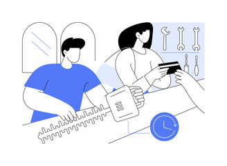 Tool rental isolated cartoon vector illustrations.