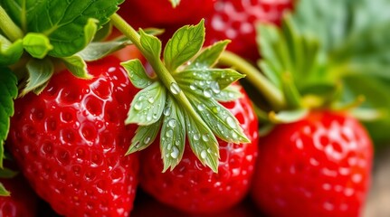 fresh strawberries on a white background