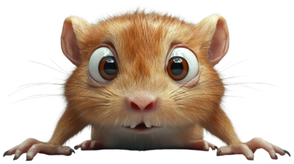 Adorable Furry Creature with Big Eyes, transparent background png