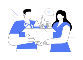 Tool donation isolated cartoon vector illustrations.