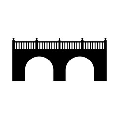 Bridge icon. Black silhouette. Front side view. Vector simple flat graphic illustration. Isolated object on white background. Isolate.