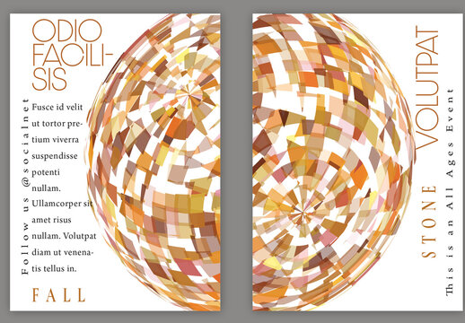 Flyer A4 with Futuristic Colored Abstract Geometric Shape